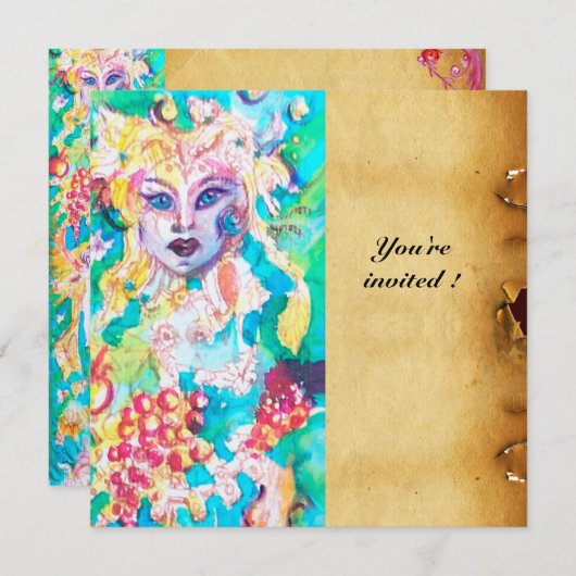 INVITATION PARCHEMIN DE TALE DE FICHE DE GRAPE (Devant / Derrière)