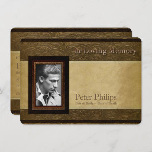 Invitation Parchemin en cuir Faux Service Photo Memorial