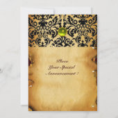 INVITATION PARCHEMIN JAUNE MONOGRAMME PIERRE PRÉCIEUSE DAMASK (Dos)