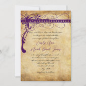 Invitation Parchemin médiéval Renaissance violet Faux (Devant)