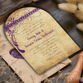 Invitation Parchemin médiéval Renaissance violet Faux