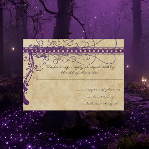 Invitation Parchemin médiéval Renaissance violet Faux