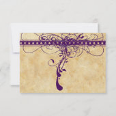 Invitation Parchemin médiéval Renaissance violet Faux (Dos)