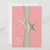 Invitation Parchemin rose et mariage de la plage de Starfish (Devant)