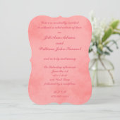 Invitation Parchemin rose mariage (Debout devant)