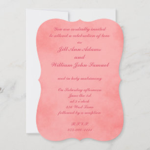 Invitation Parchemin rose mariage