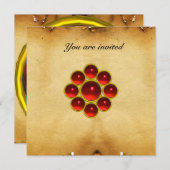 Invitation Parchemin rouge de rubis MON (Devant / Derrière)