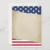 Invitation Parchemin Rustique et Drapeau Américain Quatre Jui (Dos)