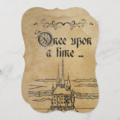 Invitation Parchemin Rustique Papier Fairy Tale Thème Château (Devant / Derrière)