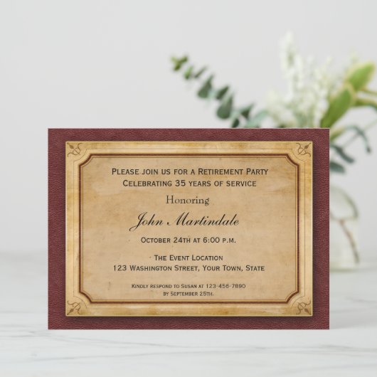 Invitation Parchemin, style d'entreprise (Debout devant)