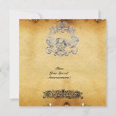 Invitation Parchemin TAROT blanc brun noir (Dos)