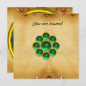 Invitation Parchemin vert Jade MON (Devant / Derrière)