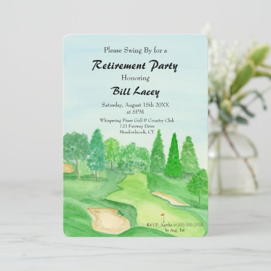 Invitation Parcours de golf de la partie de golf (Debout devant)