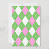 Invitation Parcours de golf rose et vert de 10e anniversaire (Dos)