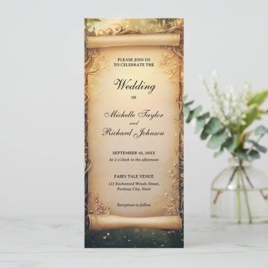 Invitation Parcours de Mariage de Conte de forêt enchantée (Debout devant)