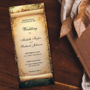 Invitation Parcours de Mariage de Conte de forêt enchantée