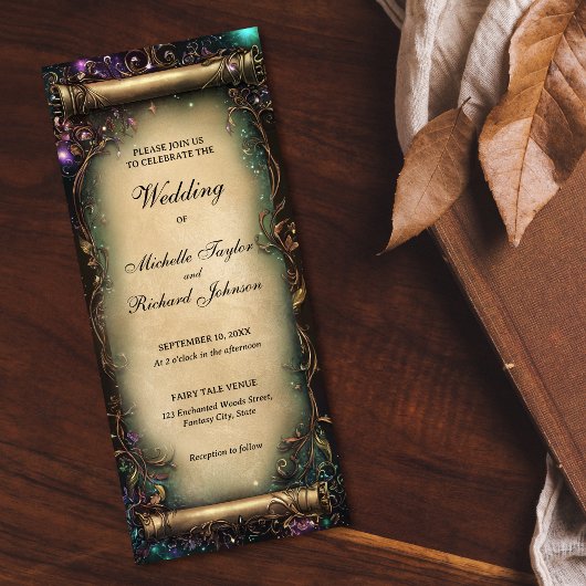 Invitation Parcours de Mariage de Conte de forêt enchantée