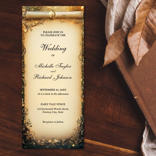 Invitation Parcours de Mariage de Conte de forêt enchantée