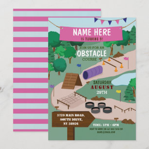 Invitation Parcours Obstacle Anniversaire Fête Aventure Park