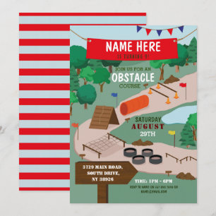 Invitation Parcours Obstacle Birday Party Adventure Park