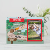 Invitation Parcours Obstacle Birthday Boys Photo Adventure Pa (Debout devant)