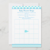 Invitation Parent mignonne et bébé baleine Bingo garçon bleu (Devant)