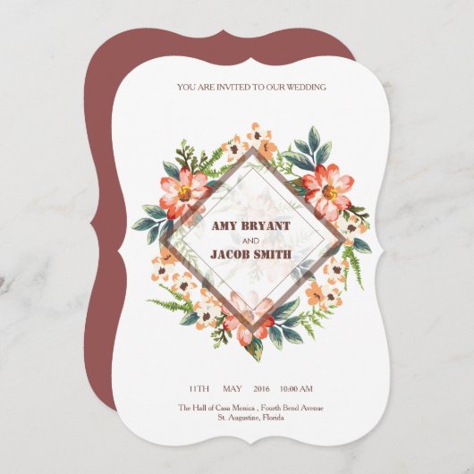 Invitation parenthèse de l'invitation 5x7 (Devant / Derrière)