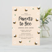 Invitation Parents à Bee Bumblebee Baby shower floral (Debout devant)