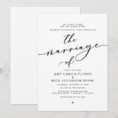 Invitation Parents accueillant, Calligraphie romaine, Mariage (Devant / Derrière)