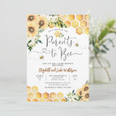 Invitation Parents d'abeilles de tournesol à Baby shower (Debout devant)