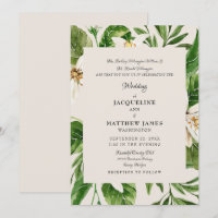 Parents de feuillage modernes Crème Mariage Mat