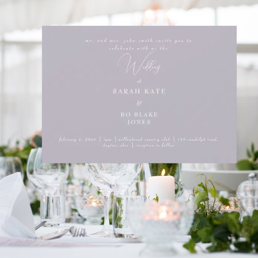 Invitation Parents de mariées Mariages de lavande moderne