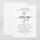 Invitation Parents hébergement, Calligraphie Noire moderne, M (Devant / Derrière)