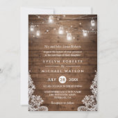 Invitation (Parents mariés) Mason Jars Lights Lace Mariage (Devant)