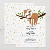 Invitation paresse, paresse mignonne, illustration animale (Devant / Derrière)