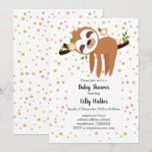 Invitation paresse, paresse mignonne, illustration animale (Devant / Derrière)