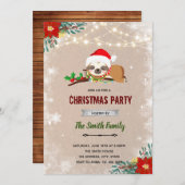 Invitation paresseux de Noël (Devant / Derrière)