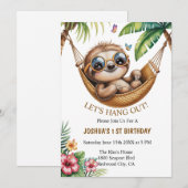 Invitation Paresseux décontracté au paradis (Devant / Derrière)