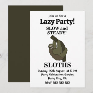 Invitation Paresseux Les paresseux lents et réguliers drôle d