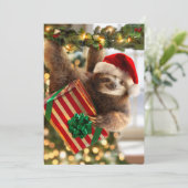 Invitation Paresseux portant des cadeaux (Debout devant)