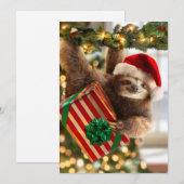 Invitation Paresseux portant des cadeaux (Devant / Derrière)