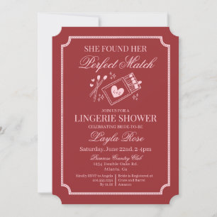 Invitation Parfait Accord Fait au Ciel Lingerie Rouge sous la