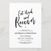 Parfait calligraphie Post-Mariage Brunch Invitatio