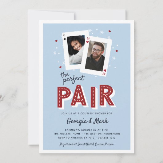 Invitation Parfait Casino à thème Couples Douche (Devant)