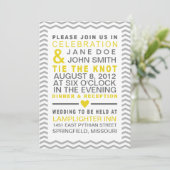 Invitation Parfait Chevron jaune et gris (Debout devant)