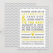 Invitation Parfait Chevron jaune et gris (Devant / Derrière)