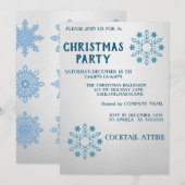 Invitation Parfait, Cool, Flakes Bleu Noël (Devant / Derrière)