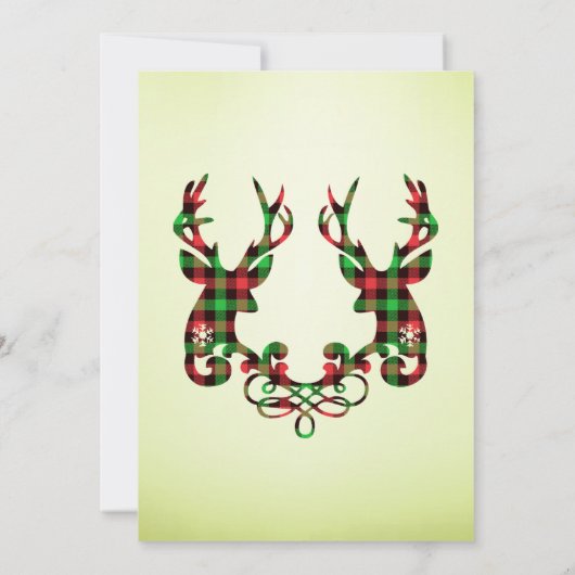 Invitation Parfait, Élégant, À damiers Reindeer Noël Dans (Dos)