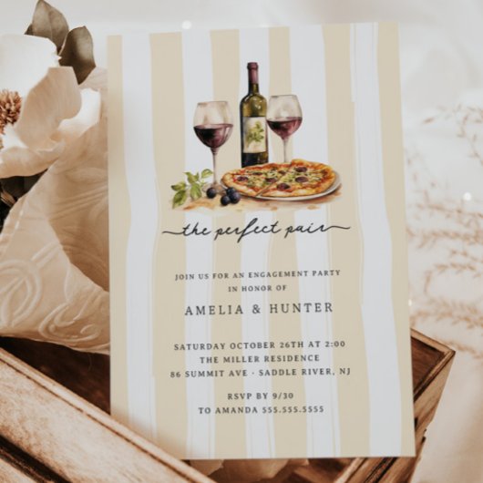 Invitation Parfait Engagement Vin Pizza