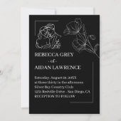 Invitation Parfait Mariage avec Superposition Noir Blanc (Devant)